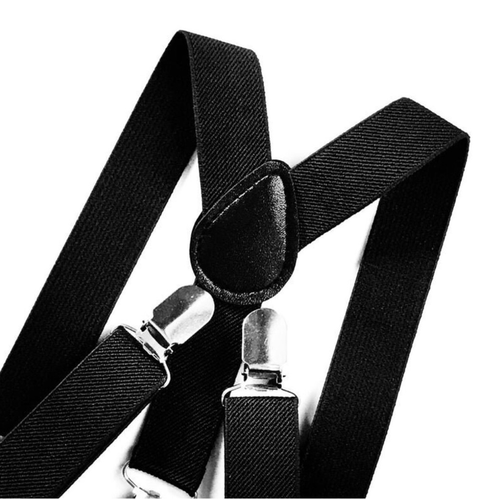 Black Elastic Suspenders